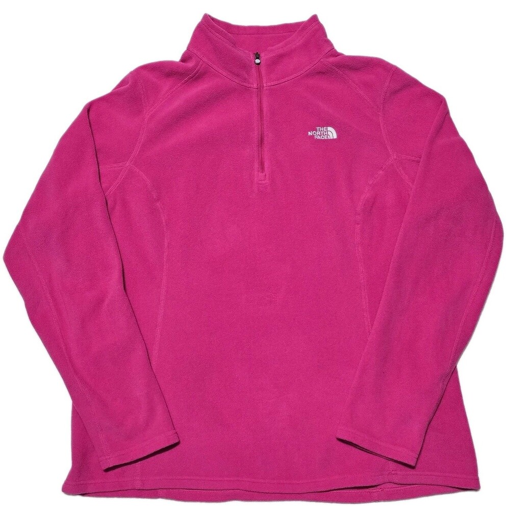 The North Face Women's Size XL Pink Fleece Sweater 1/4 Zip Pullover Jacket